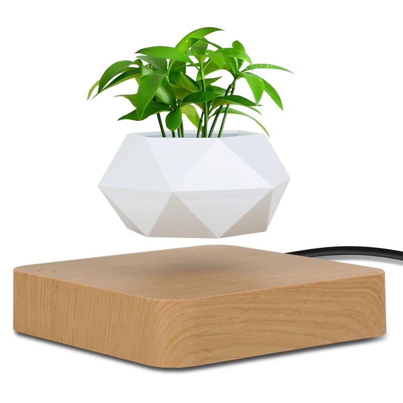 LEVITA Garden - Floating Geometric Plant Pot, White