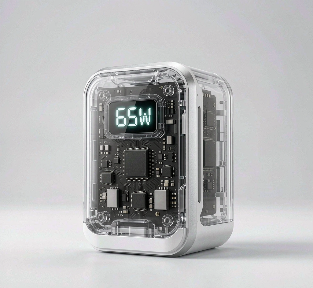 Visual GaN Fast Charger 65W — LED Power Display