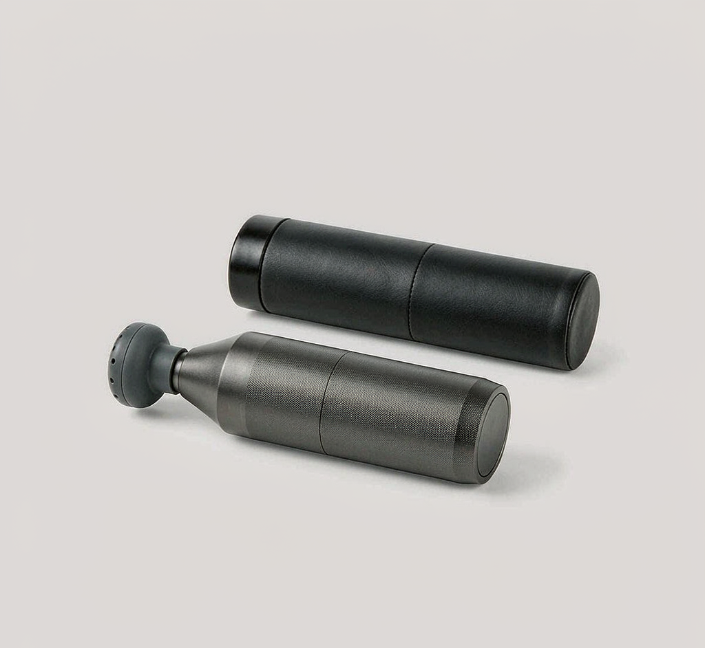 Pocket Massage Gun — Aircraft Aluminium, Leather Case