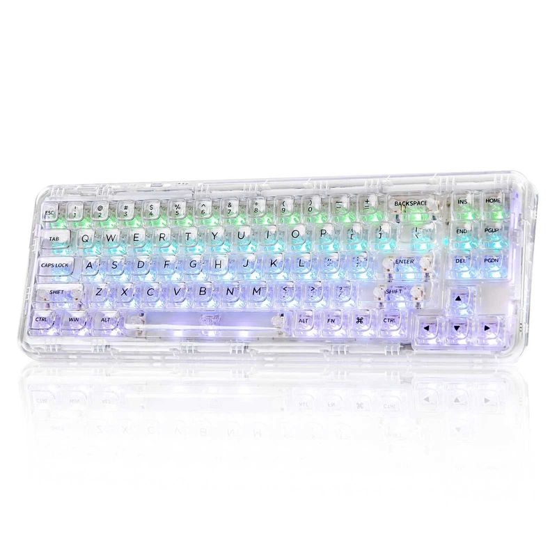 LATTICE X71 Crystal - 68% Tri-Mode Transparent Mechanical Keyboard