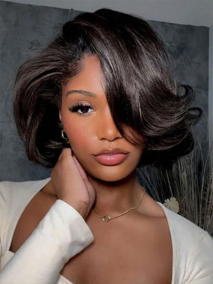 Last 4 hours of limited-time offer: Layer Cut Straight Short Bob Wig 13×4 HD Lace Pre-Everything Glueless Wig