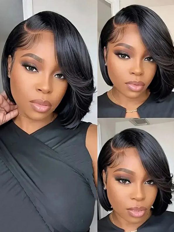 Last 4 hours of limited-time offer: Layer Cut Straight Short Bob Wig 13×4 HD Lace Pre-Everything Glueless Wig